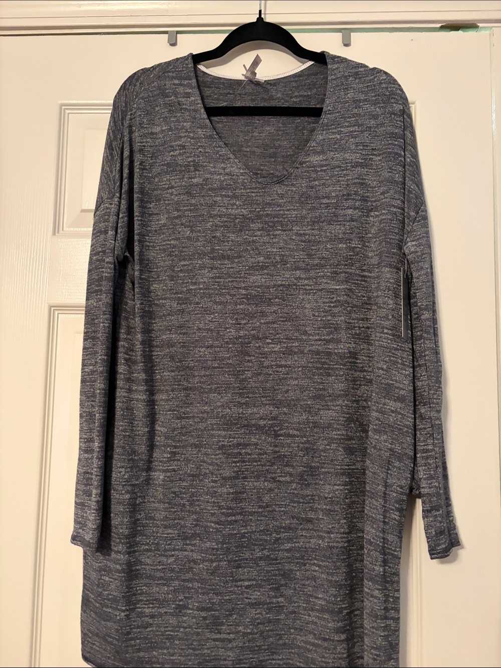 Heathered Gray V-Neck Long Sleeve dress